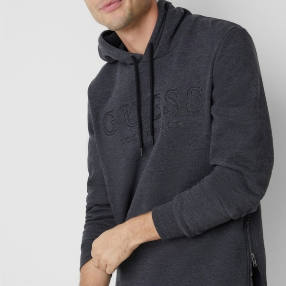 New GUESS Blade Embossed Logo Hoodie SZ M - Picture 2 of 8